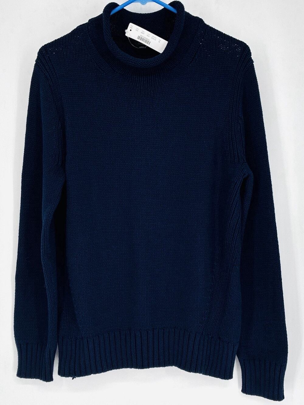 J.Crew J0437 Rollneck Sweater M Navy Cotton Blend NWT Preppy Quiet Luxury